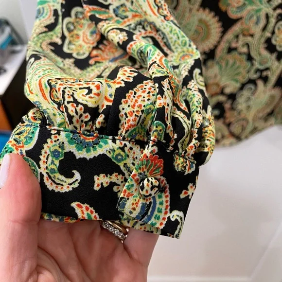 Yellow paisley floral top - Picture 3 of 4